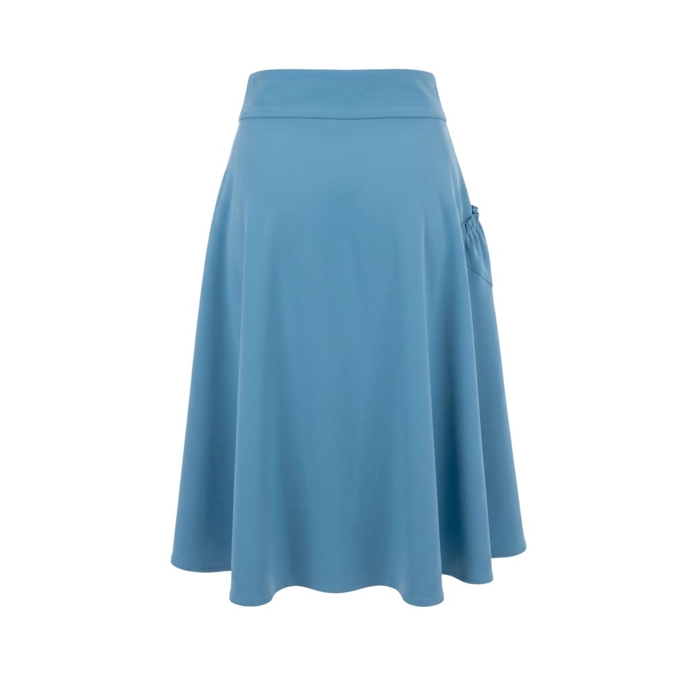 Blue Polyester Women Skirt