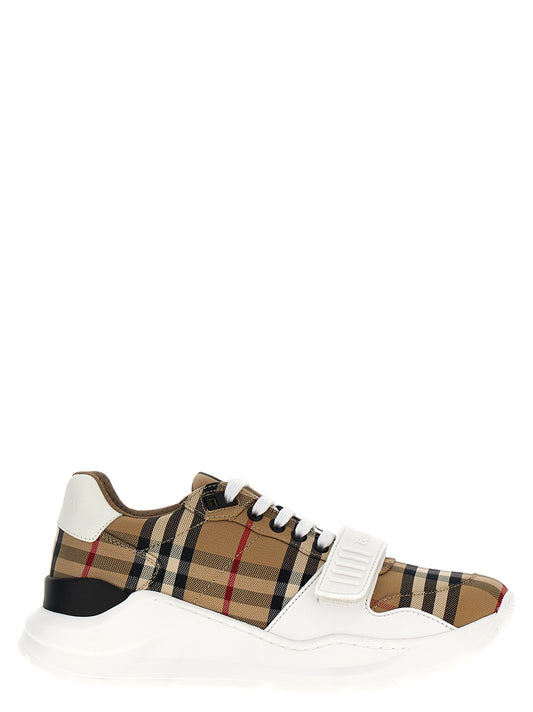 Beige Cotton Athletic Sneakers