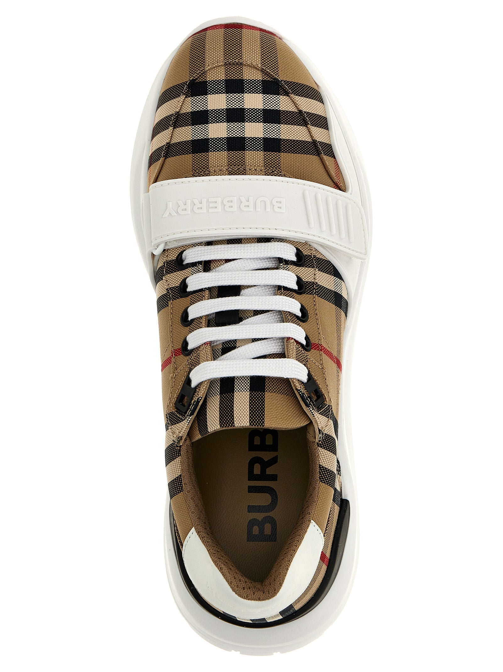 Beige Cotton Athletic Sneakers