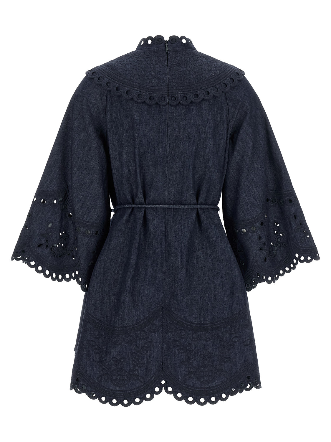 Blue Cotton Short Dress