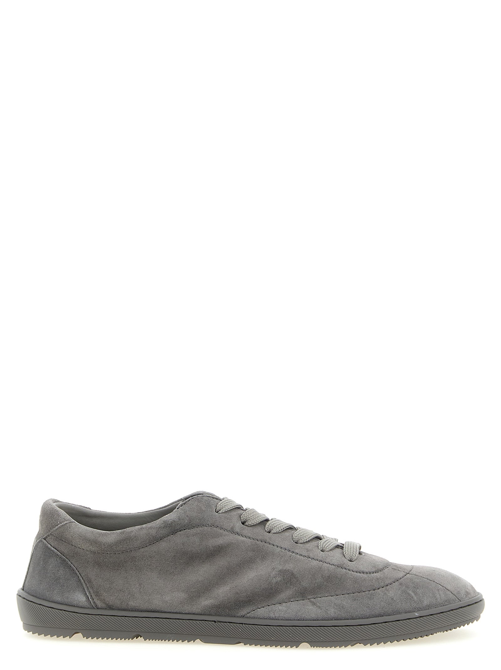 Gray Calfskin Low Top Sneakers