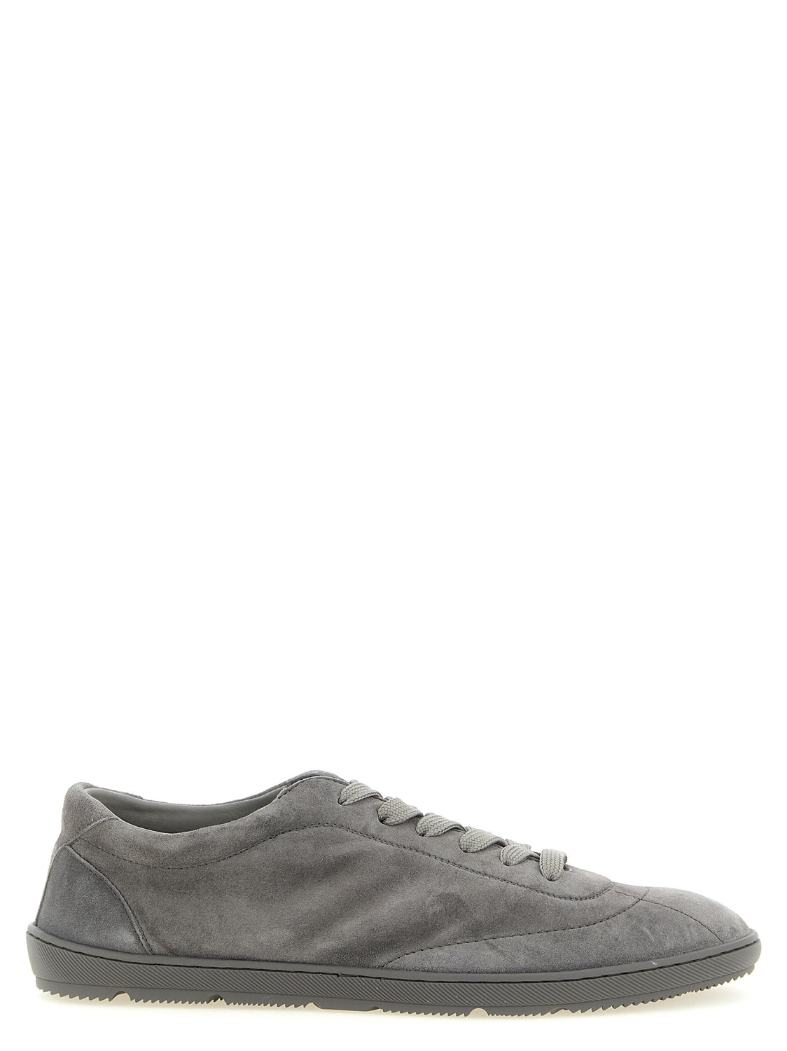 Gray Calfskin Low Top Sneakers