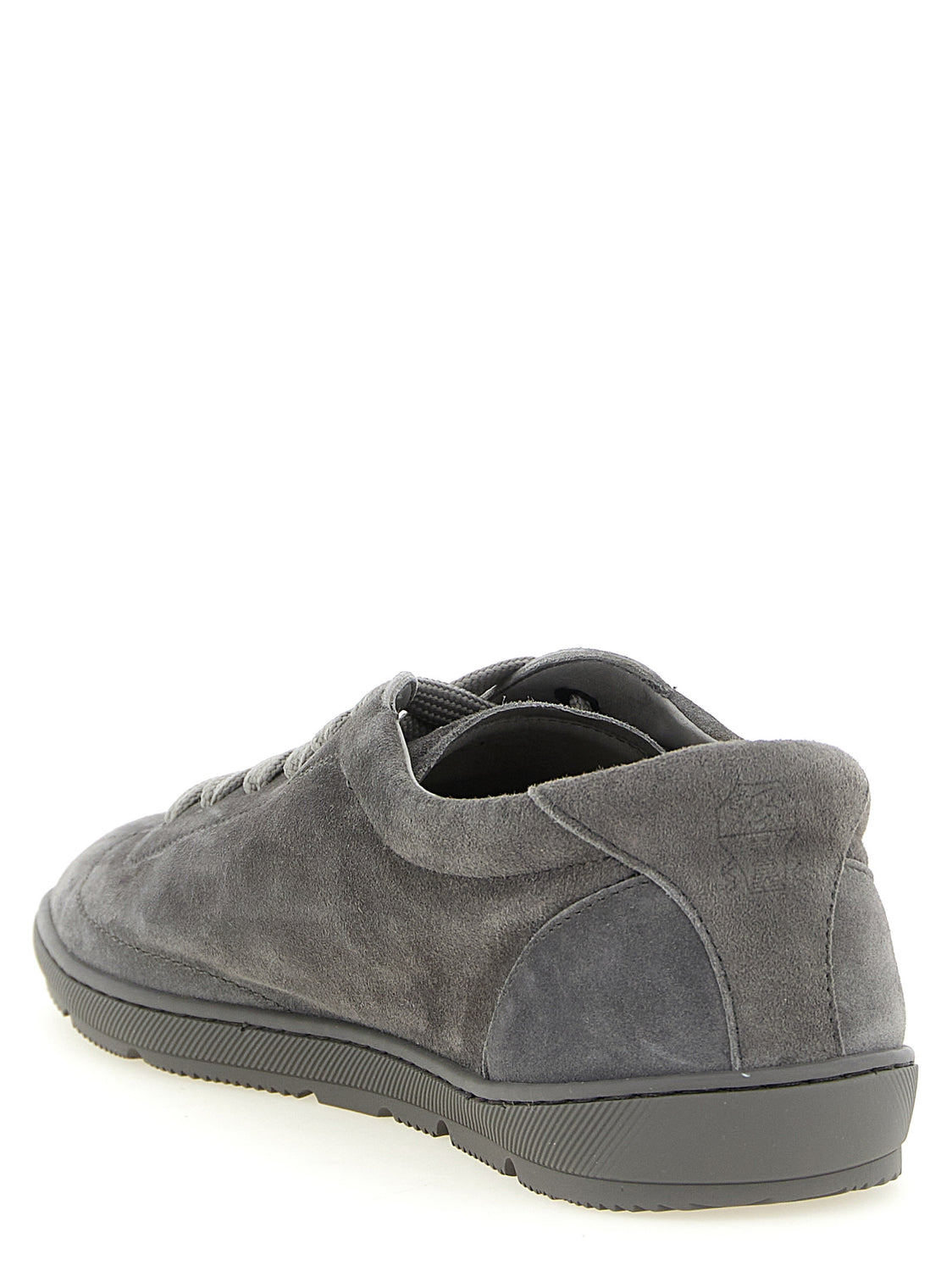 Gray Calfskin Low Top Sneakers