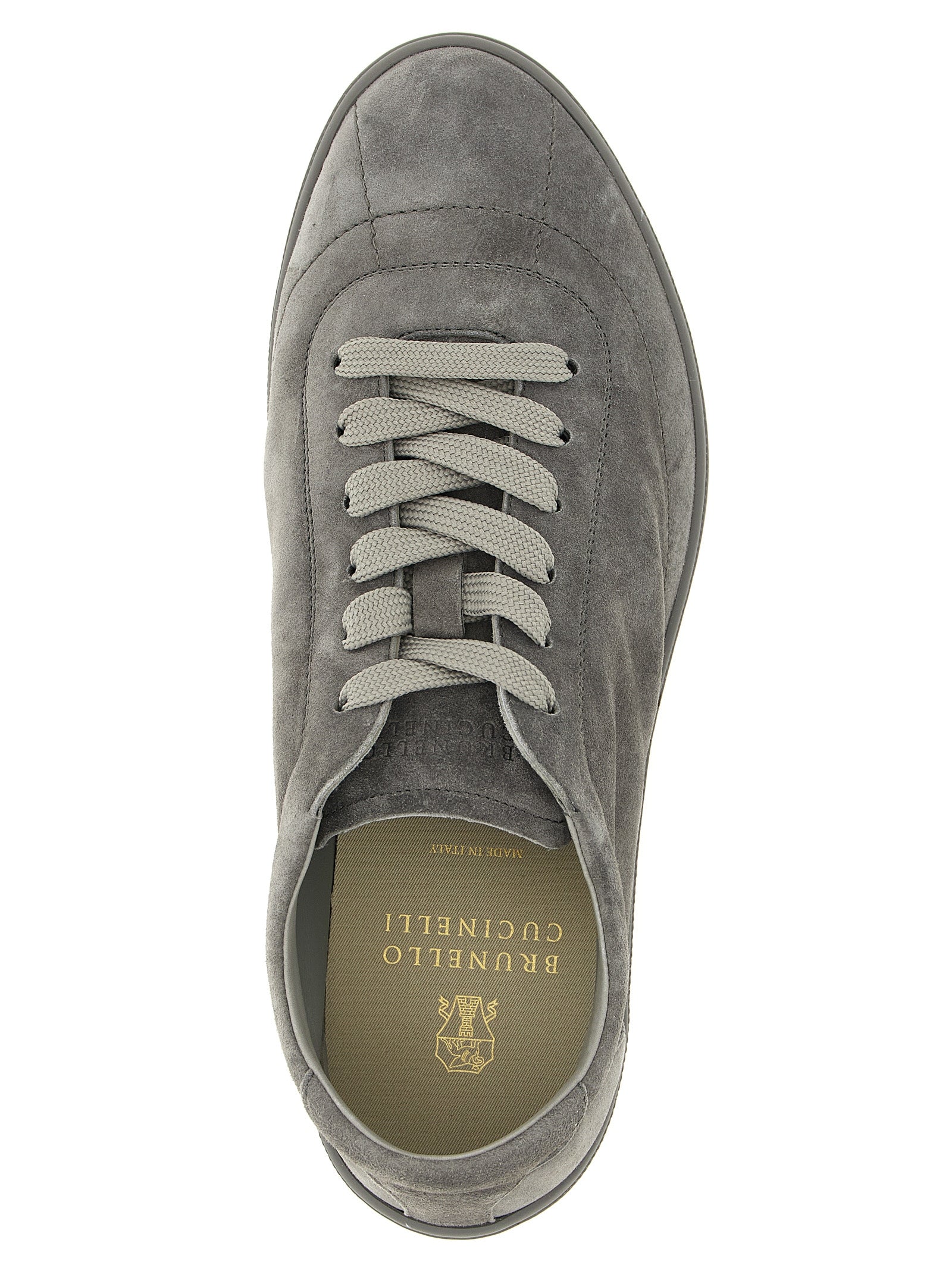 Gray Calfskin Low Top Sneakers