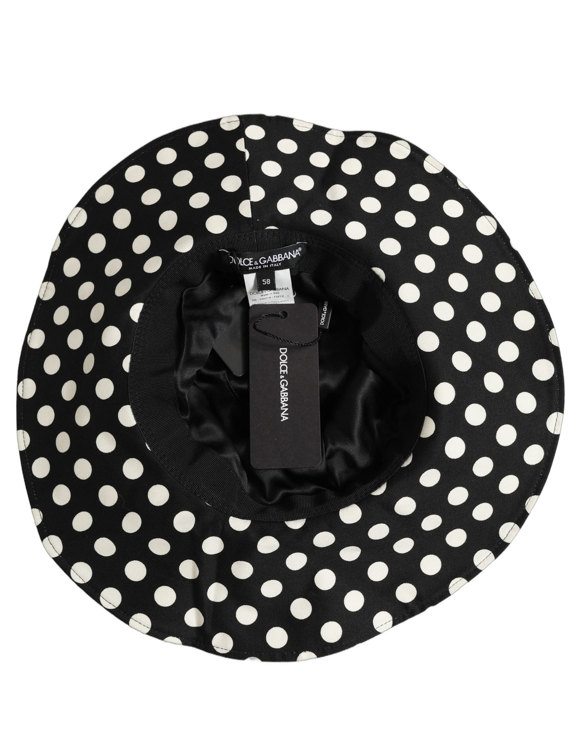Black White Polka Dot Cotton Bucket Capello Hat