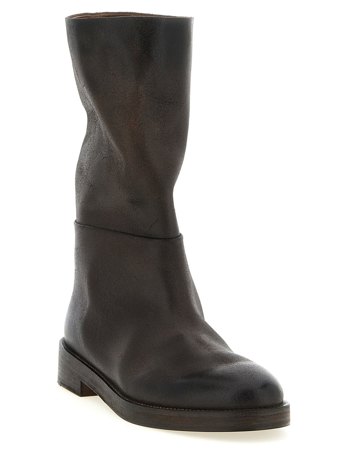 Brown Calfskin Over The Knee