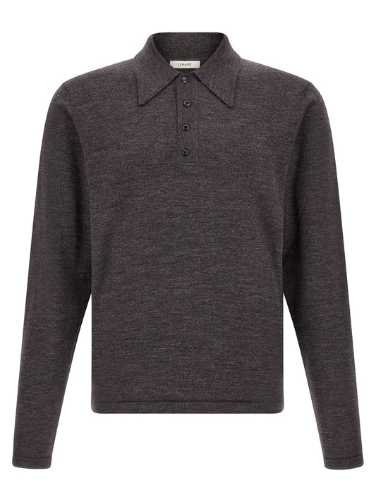 Brown Wool Polo Shirt
