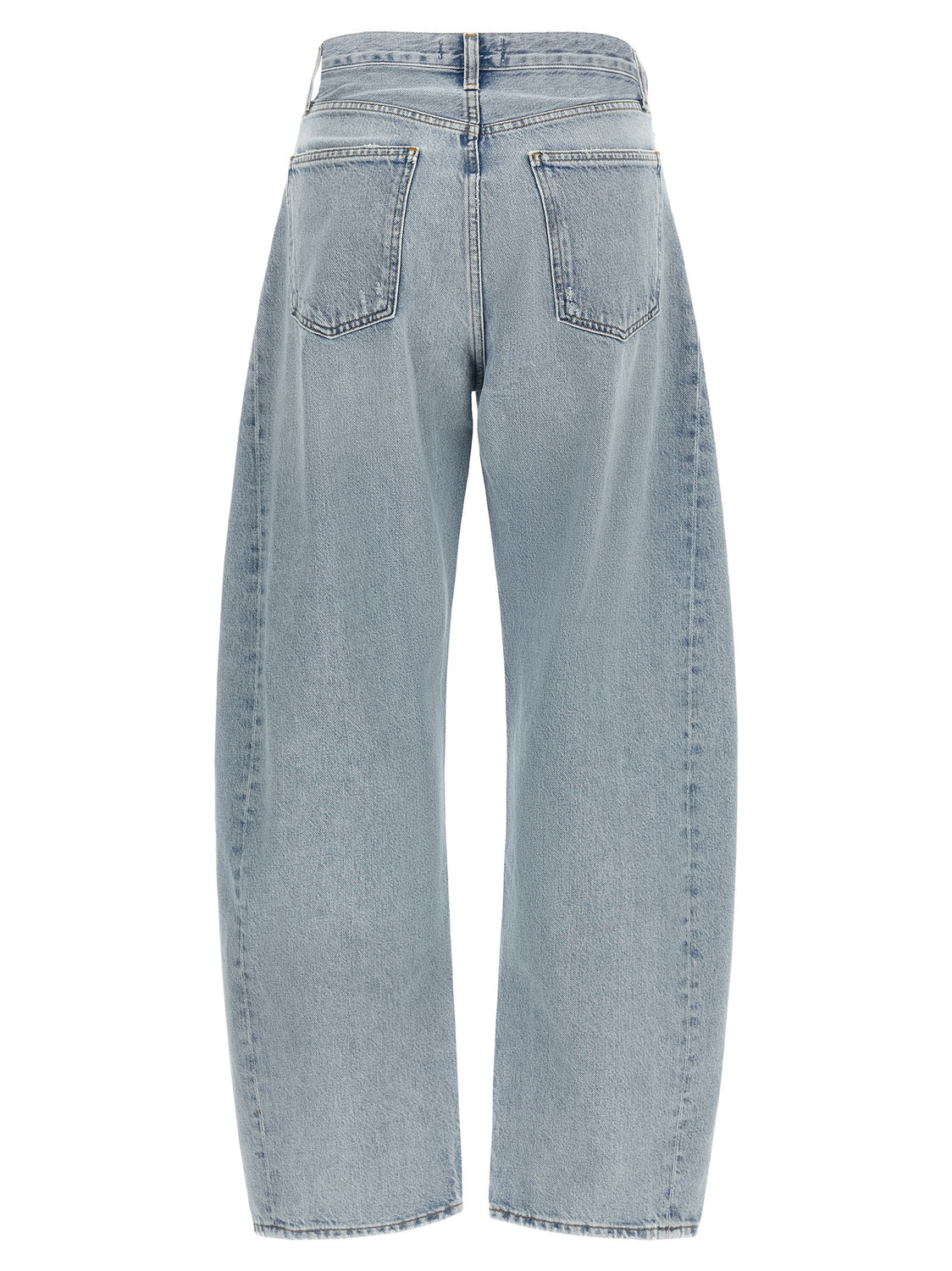 Blue Cotton High-Waisted Jean