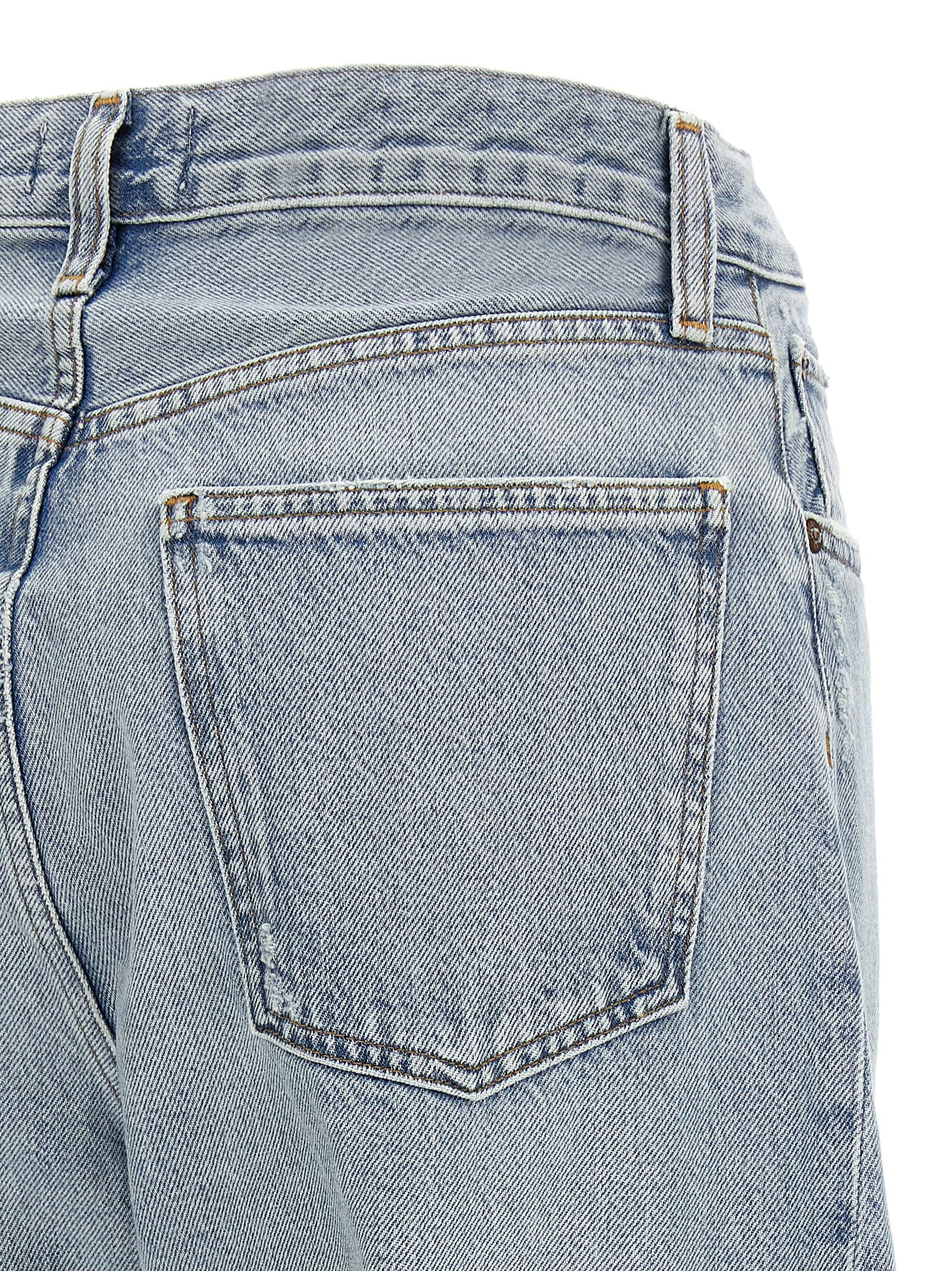 Blue Cotton High-Waisted Jean