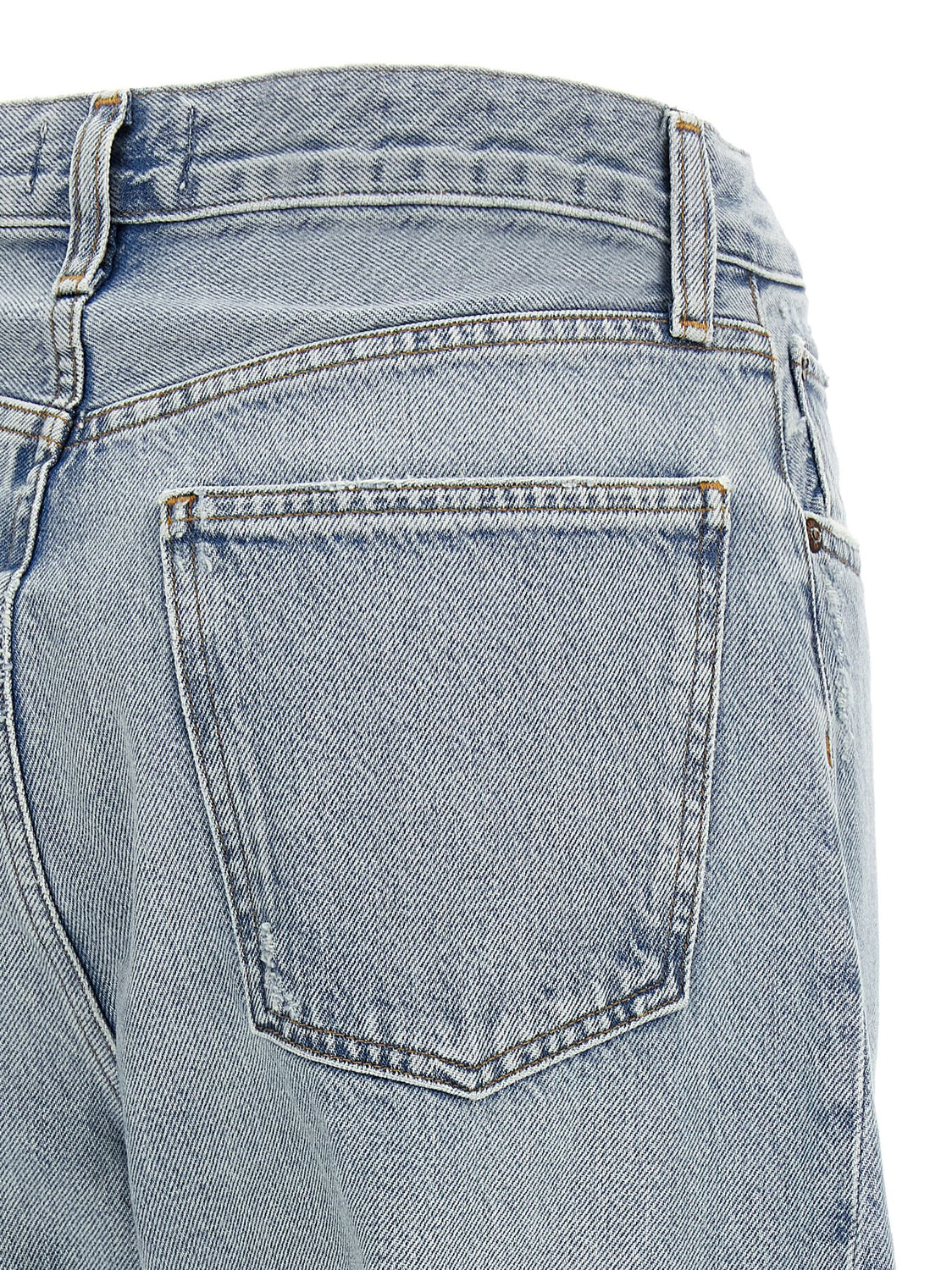 Blue Cotton High-Waisted Jean