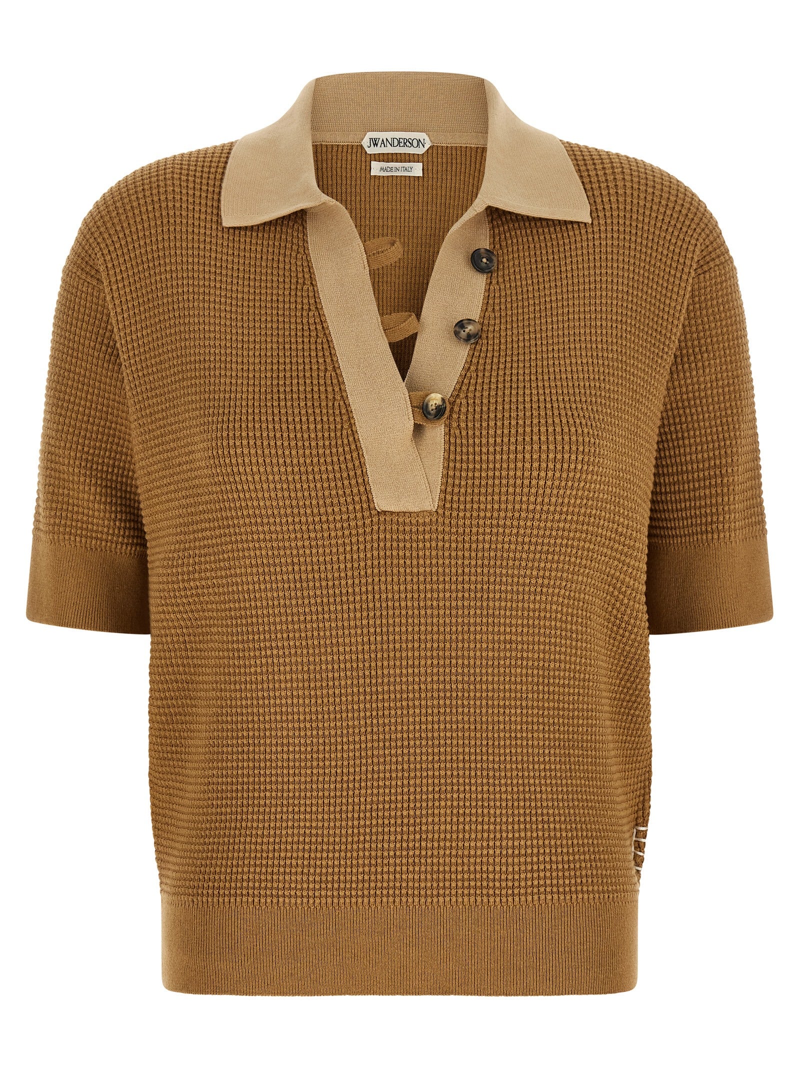 Beige Cotton Polo Shirt
