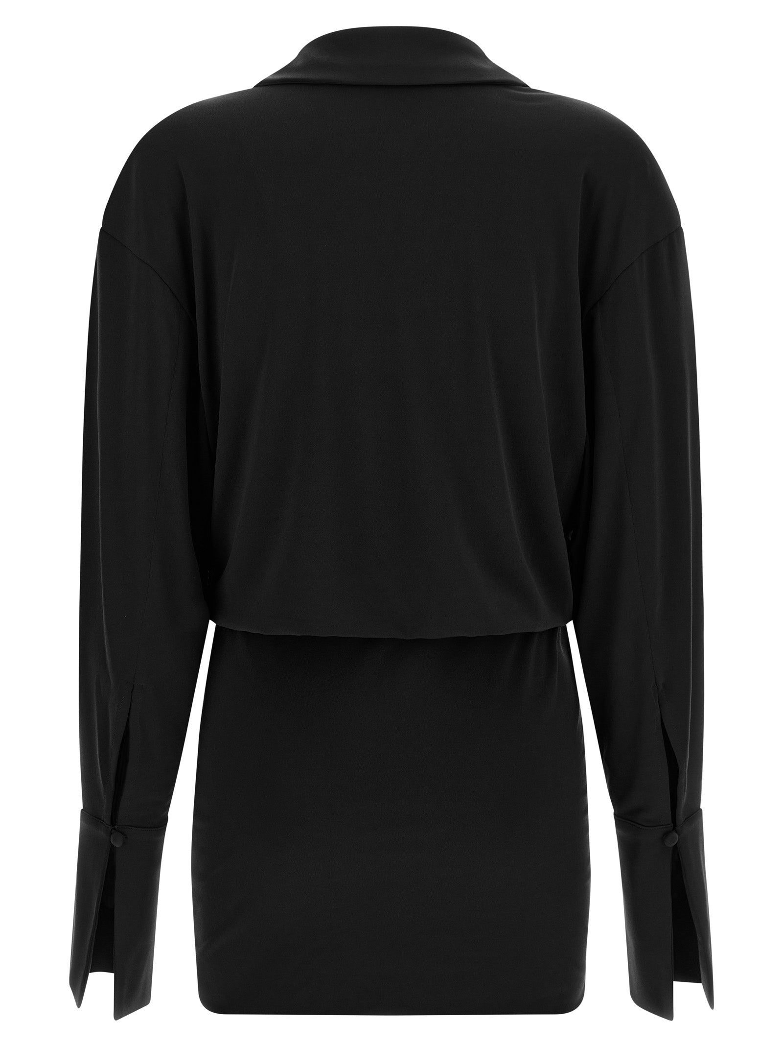 Black Polyester Short Dress