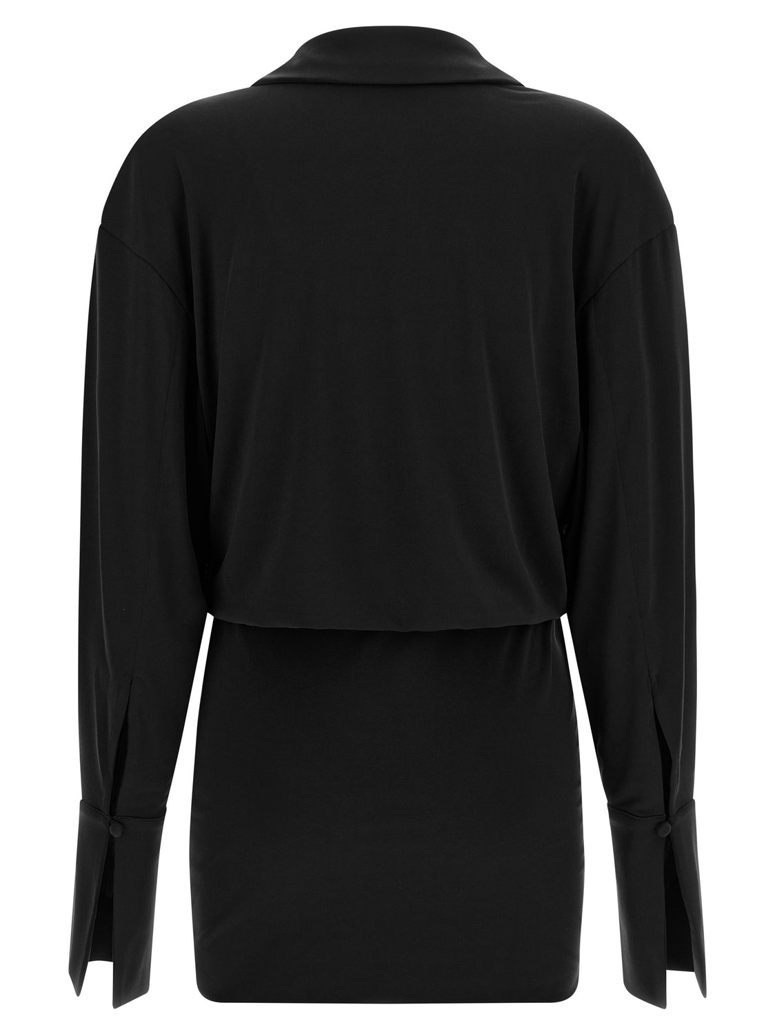 Black Polyester Short Dress