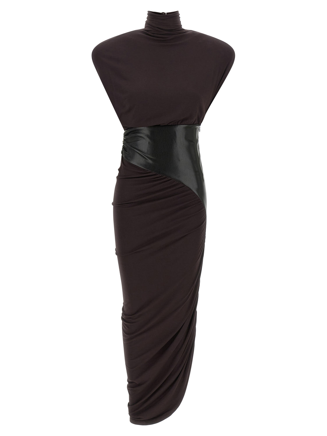 Bordeaux Viscose Midi Dress