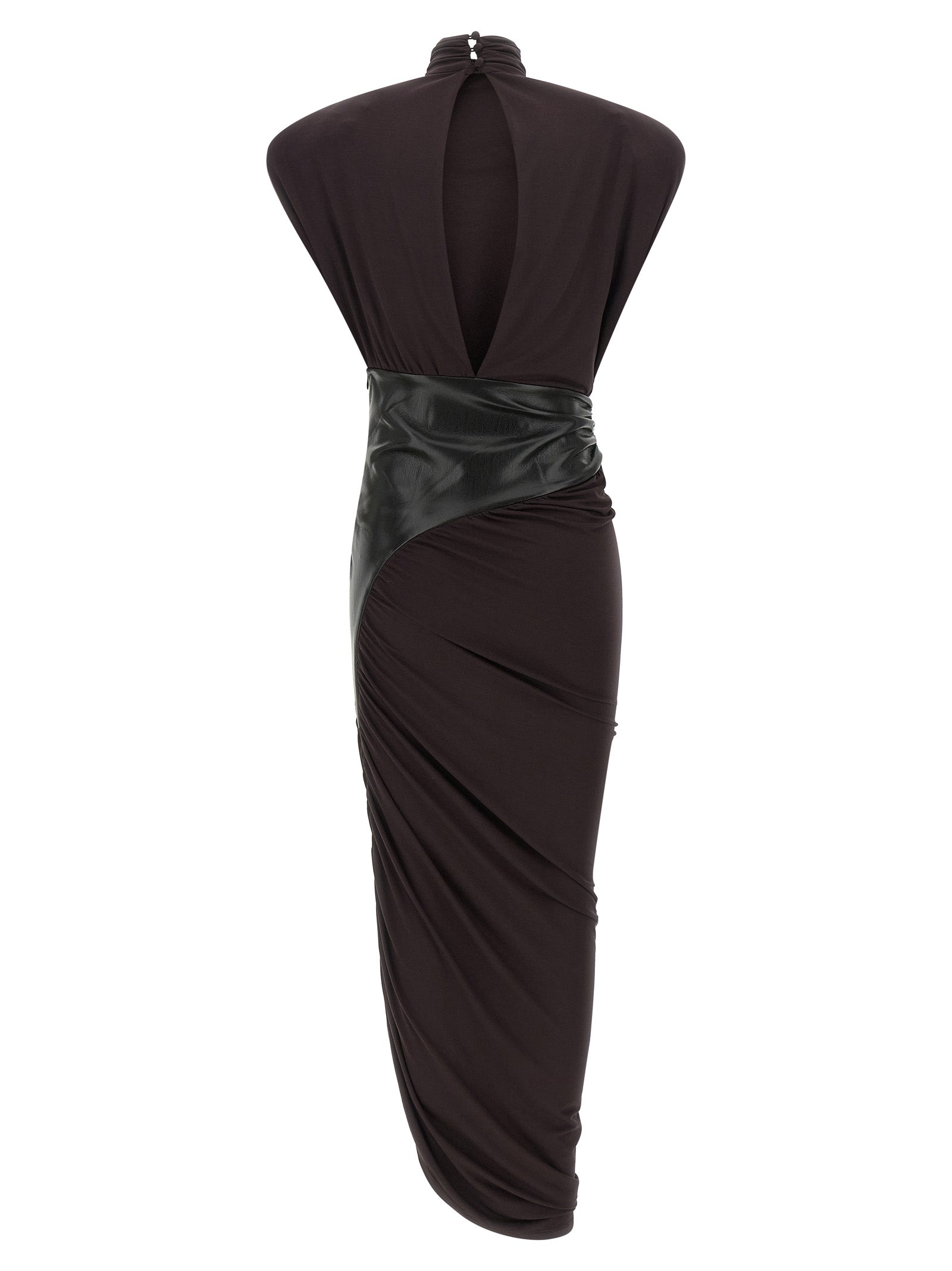 Bordeaux Viscose Midi Dress