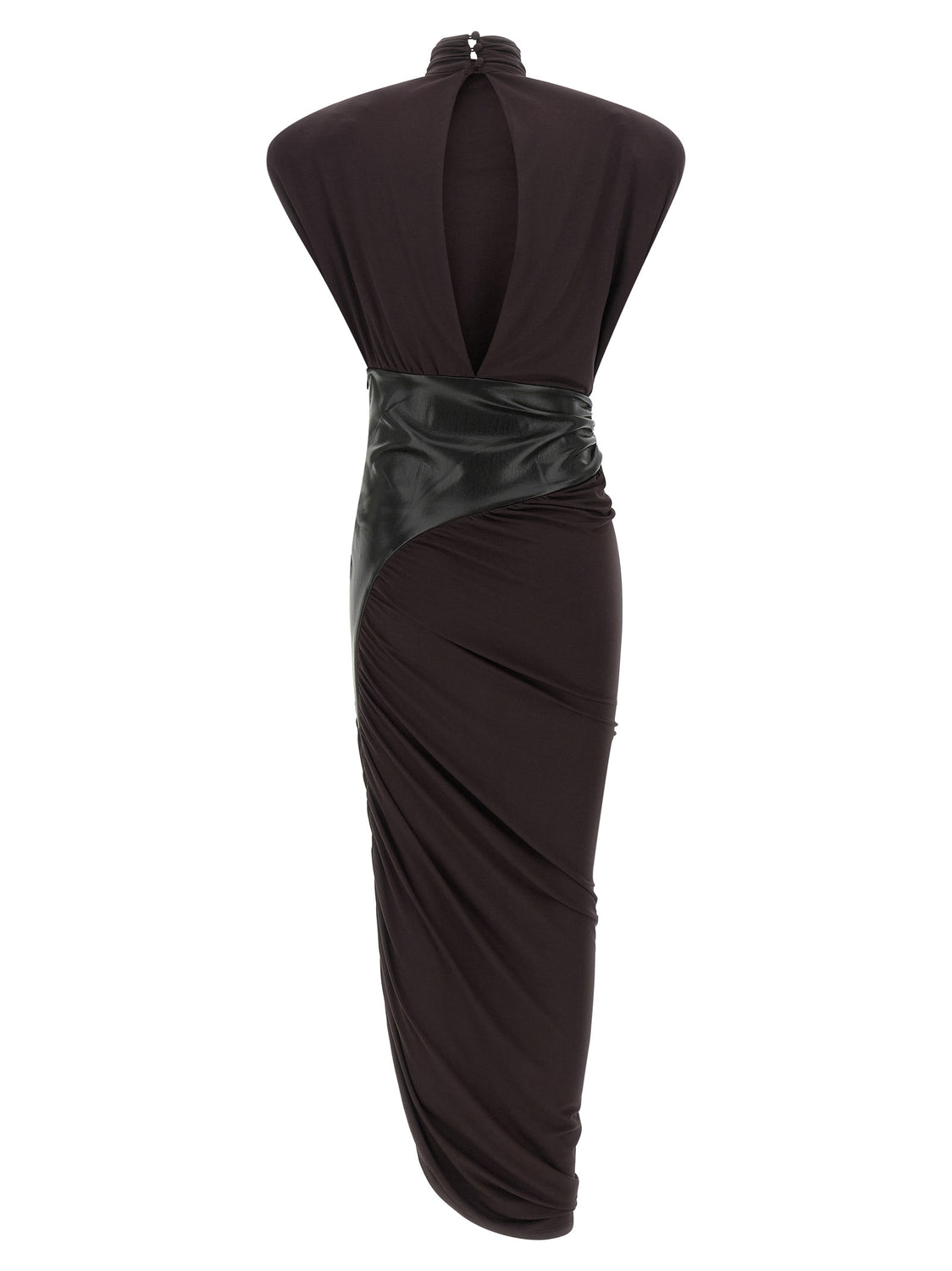 Bordeaux Viscose Midi Dress