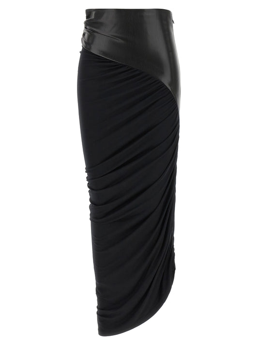 Black Viscose Midi Skirt