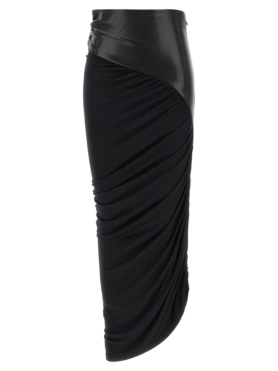 Black Viscose Midi Skirt