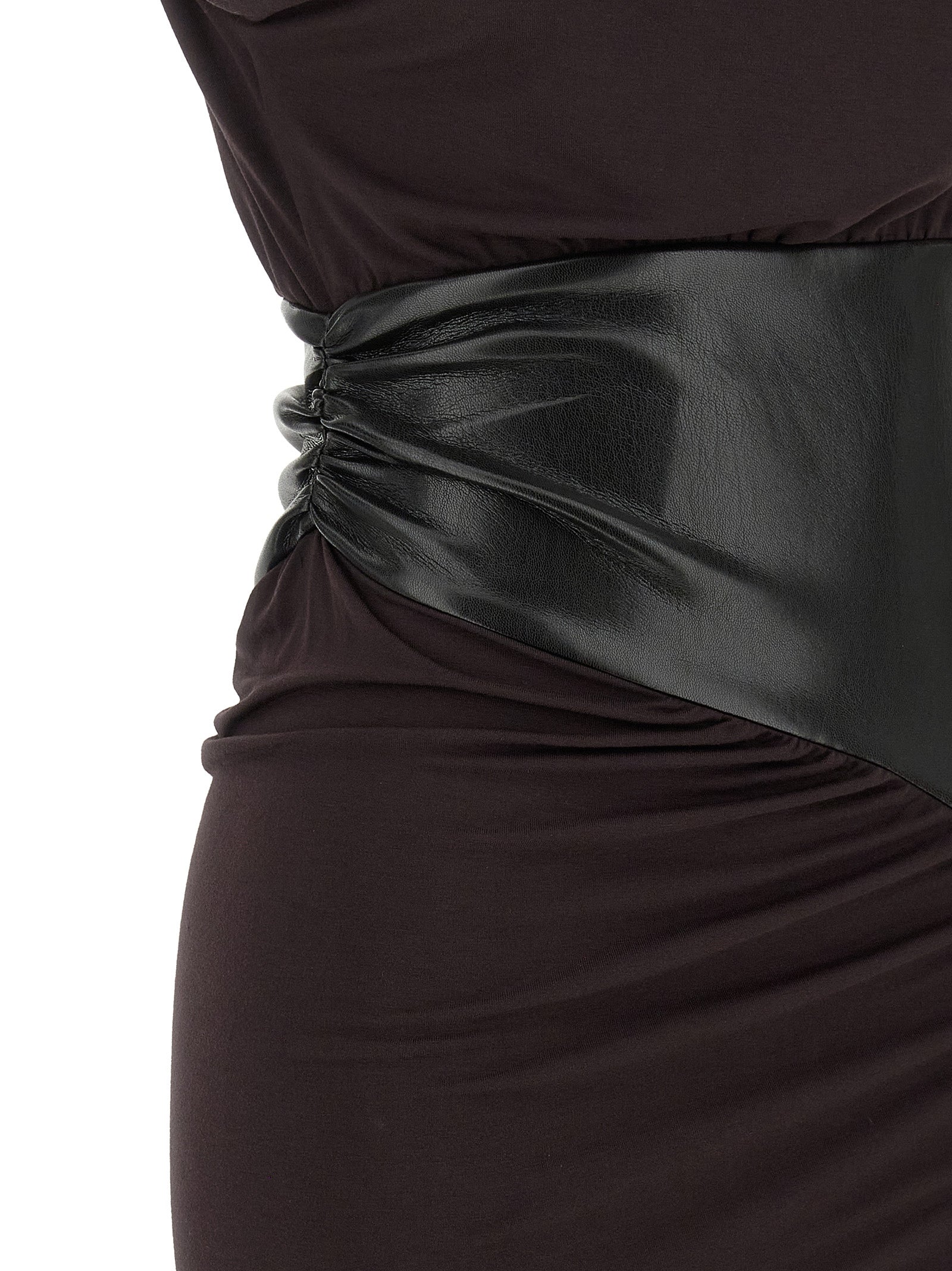 Bordeaux Viscose Midi Dress