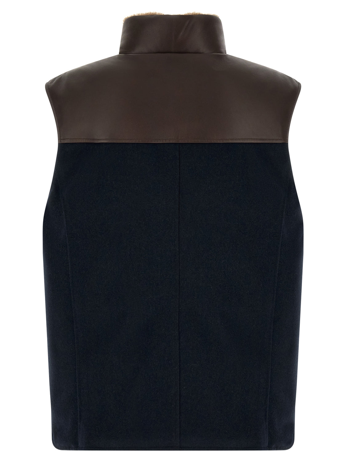 Blue Wool Sleeveless Jacket
