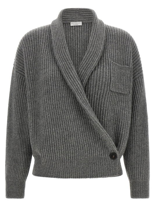 Gray Cashmere Cardigan