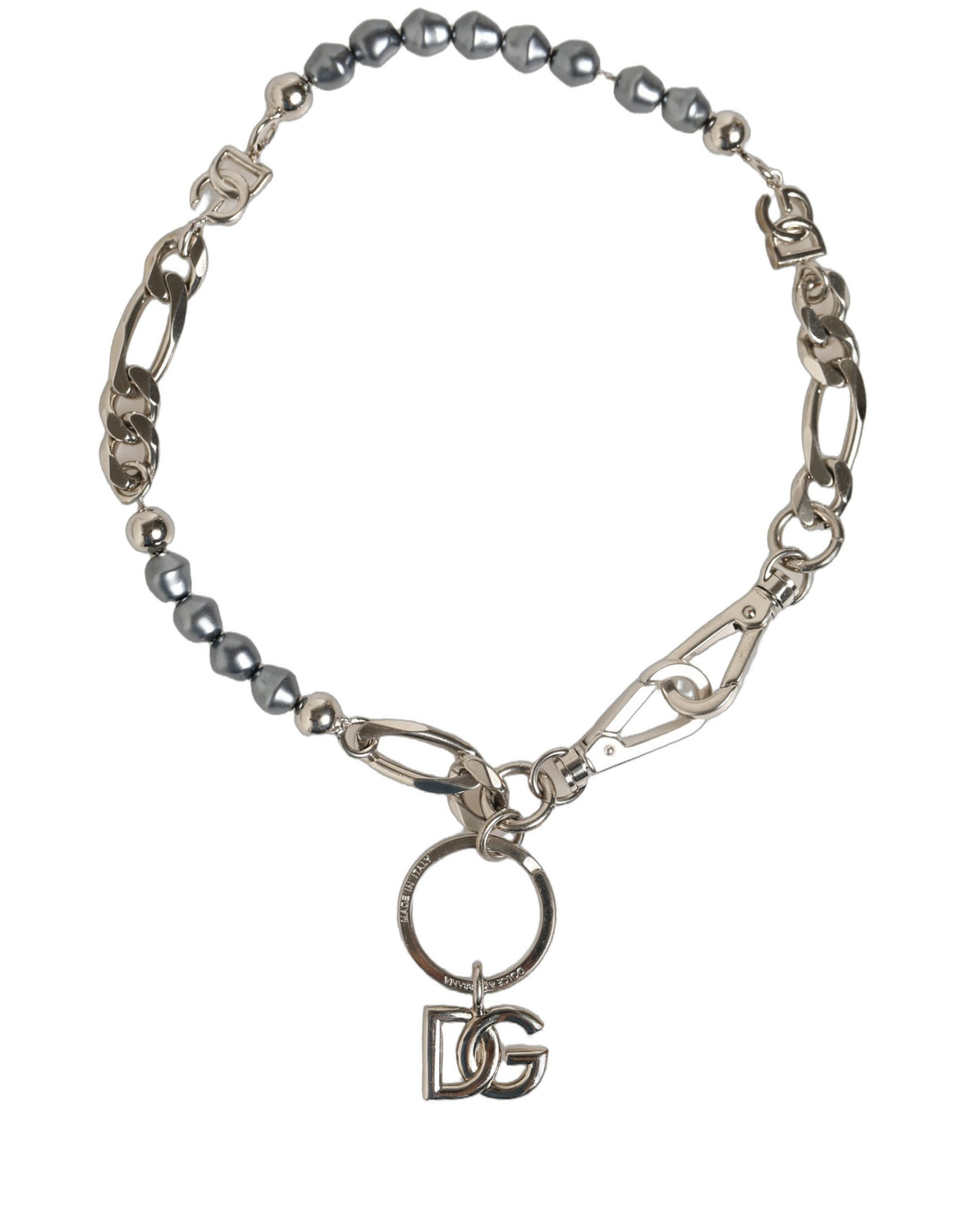 Silver Tone Chain Signature DG Logo Pendant Necklace