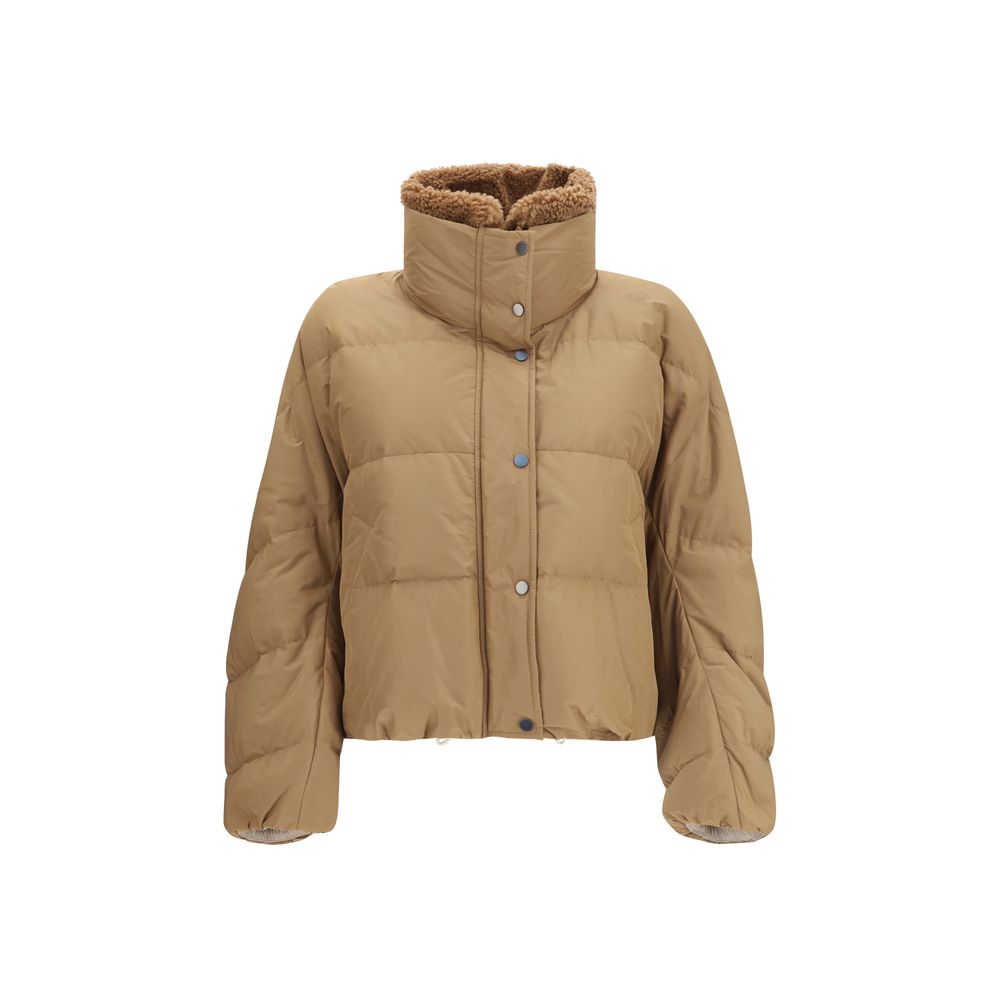 Beige Cotton Full-Length Jacket