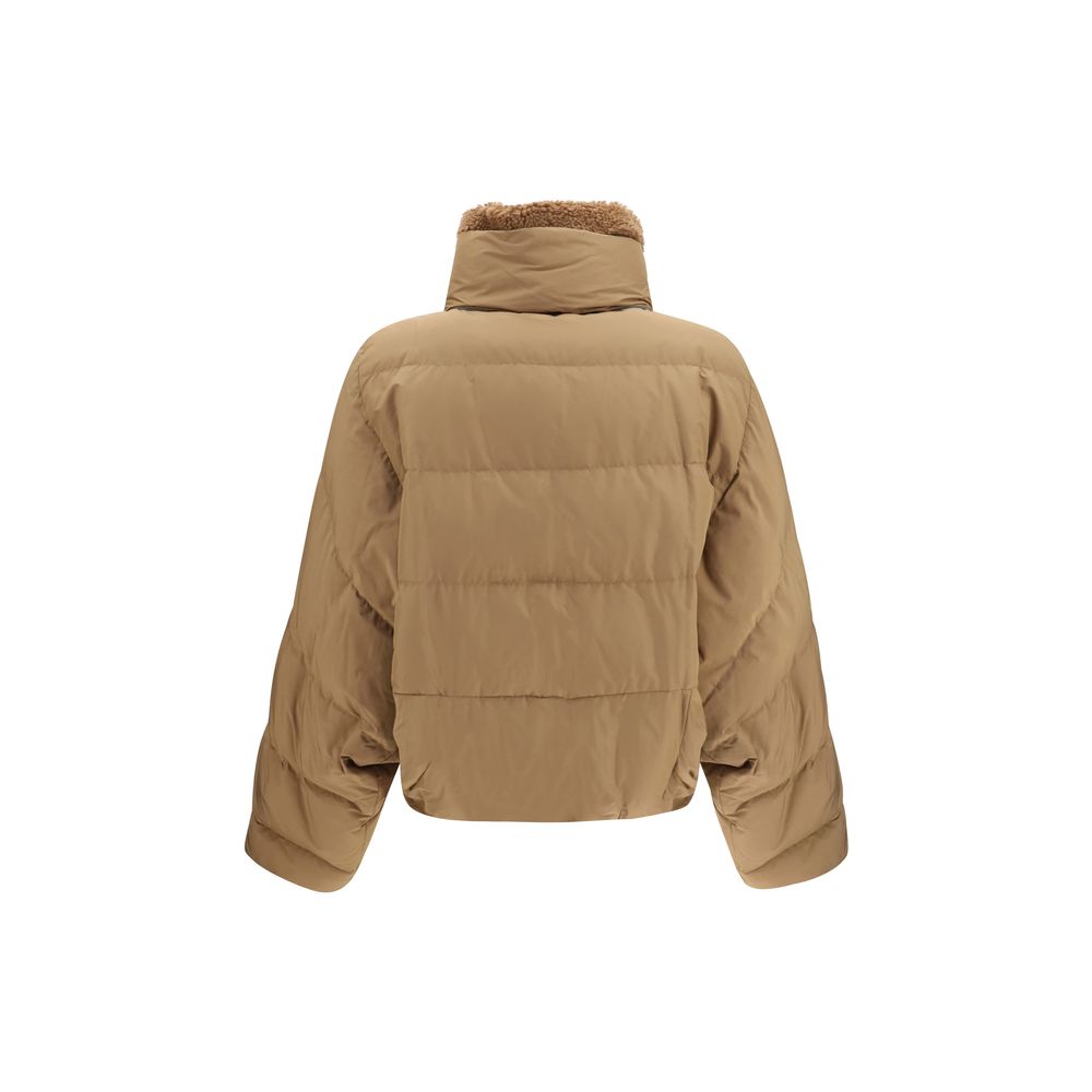 Beige Cotton Full-Length Jacket