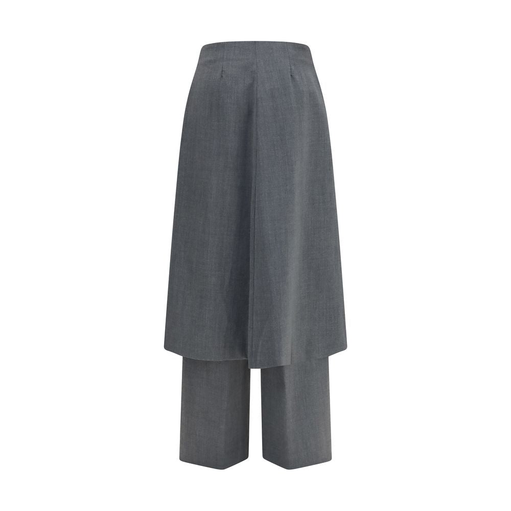 Gray Polyester Dress Pants