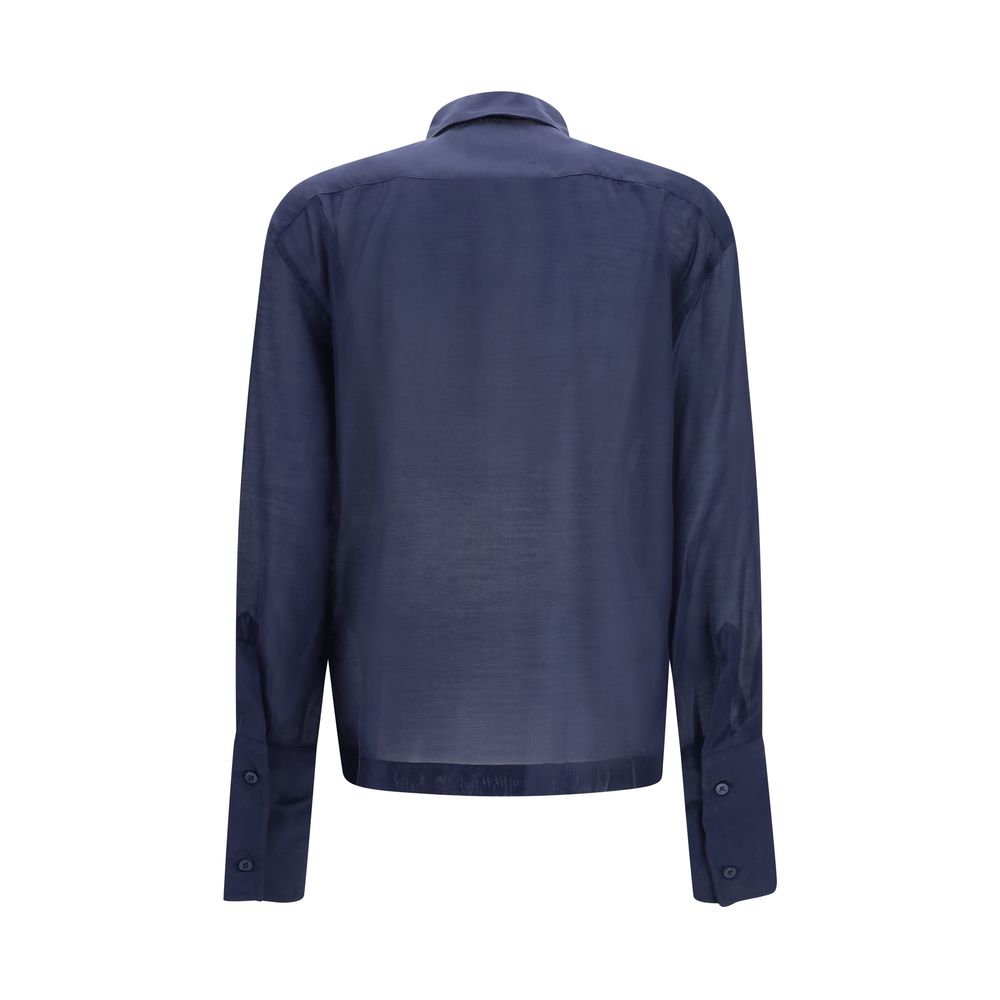 Blue Wool Oves Aries Dress Shirt