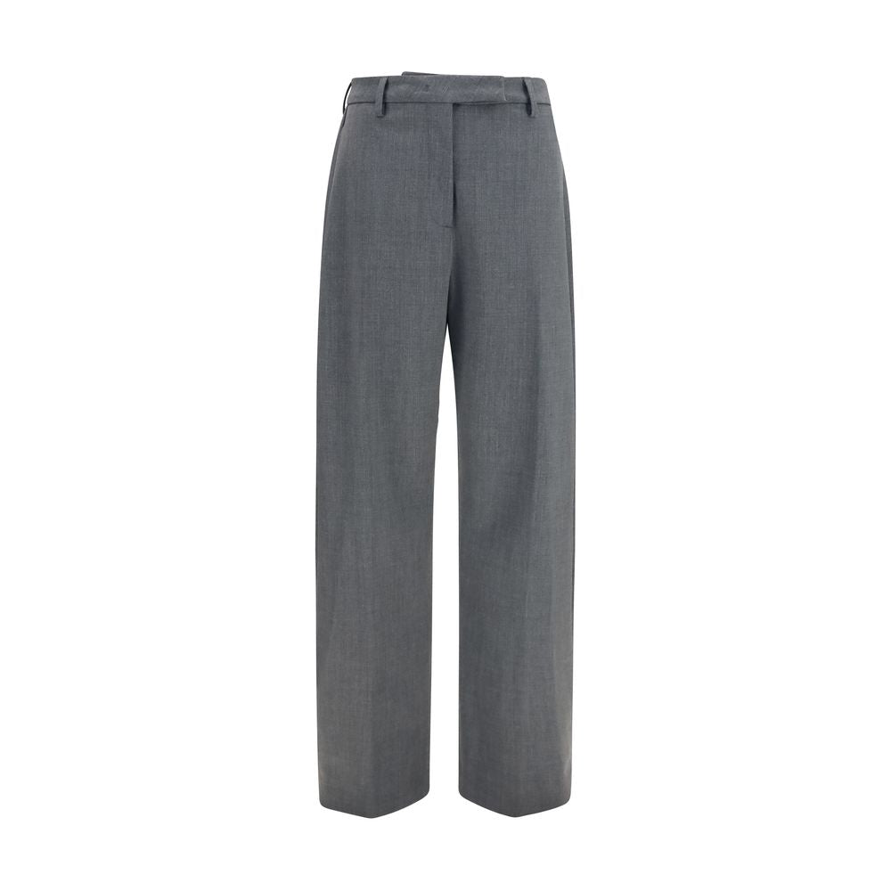Gray Polyester Dress Pants
