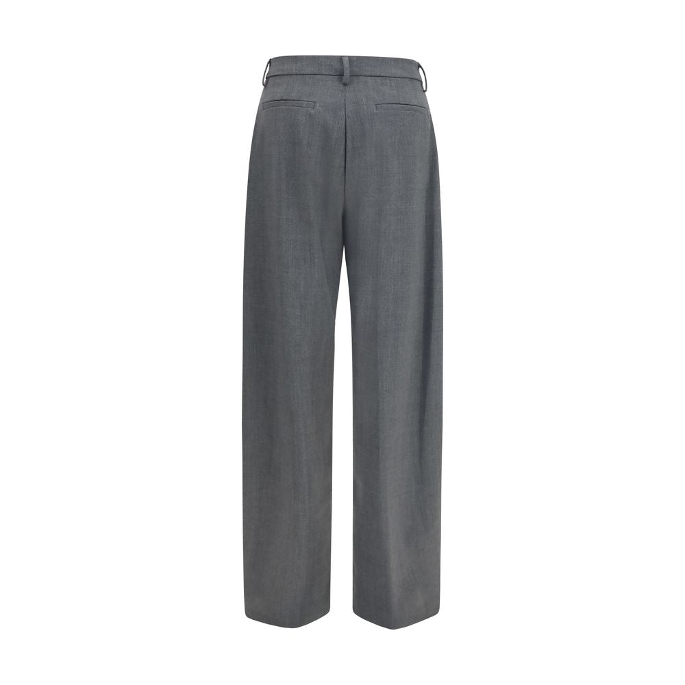Gray Polyester Dress Pants