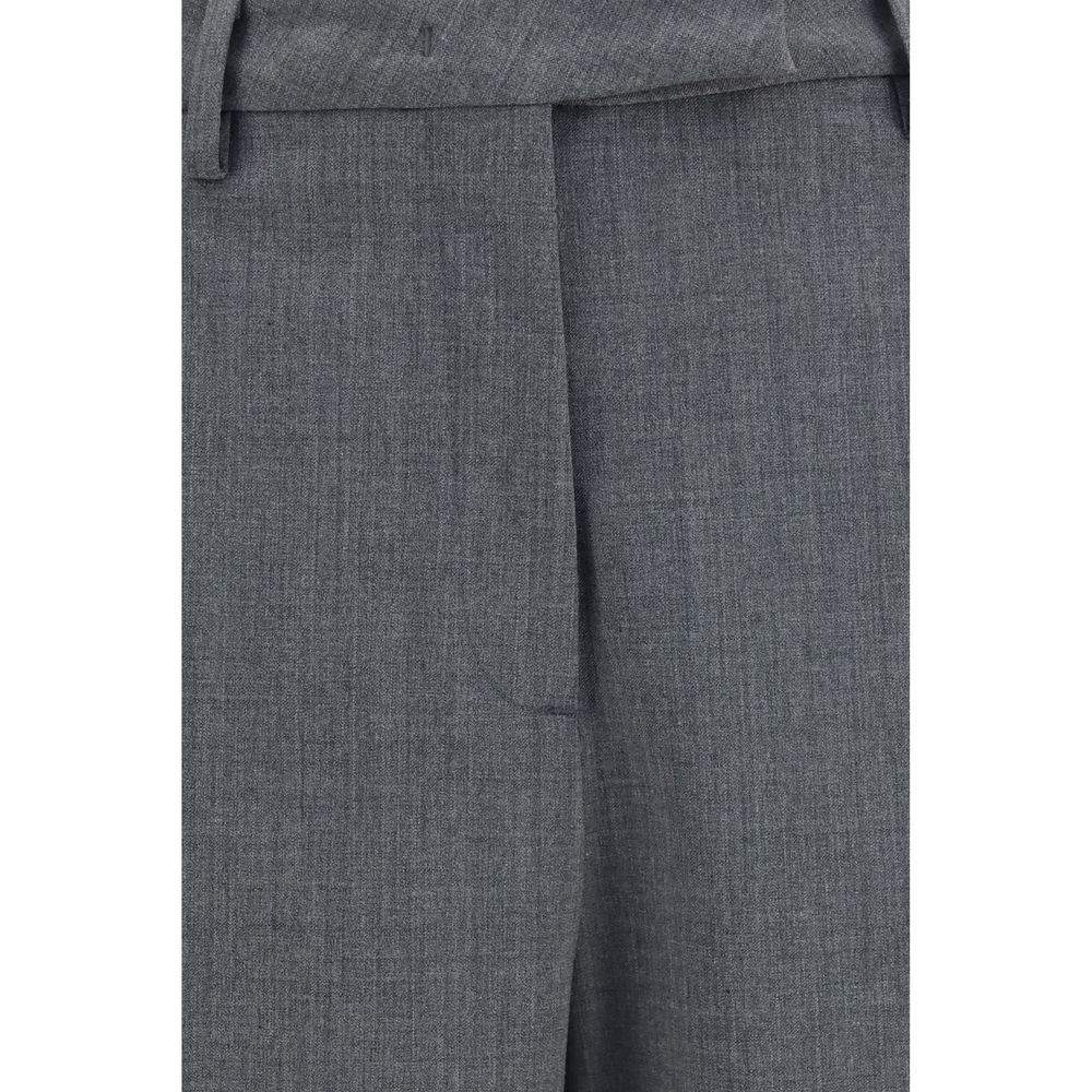 Gray Polyester Dress Pants