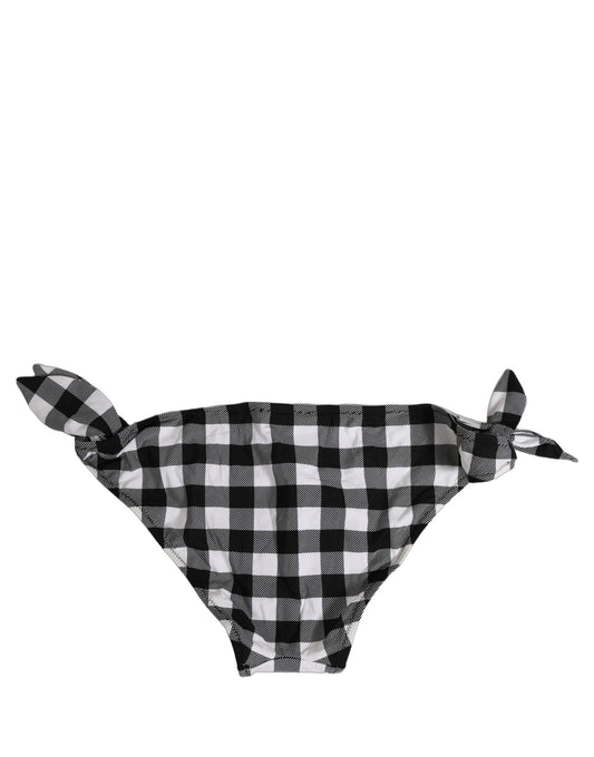 Black White Checkered Beachwear Bikini Bottom