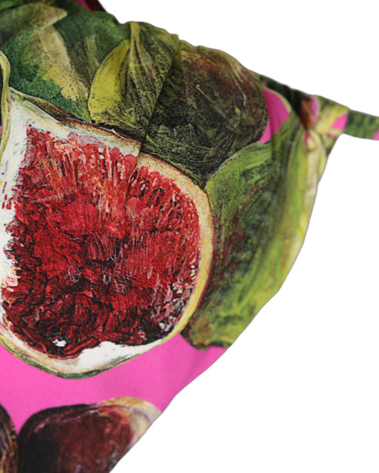 Fuchsia Pink Fig Print Beachwear Bikini Top