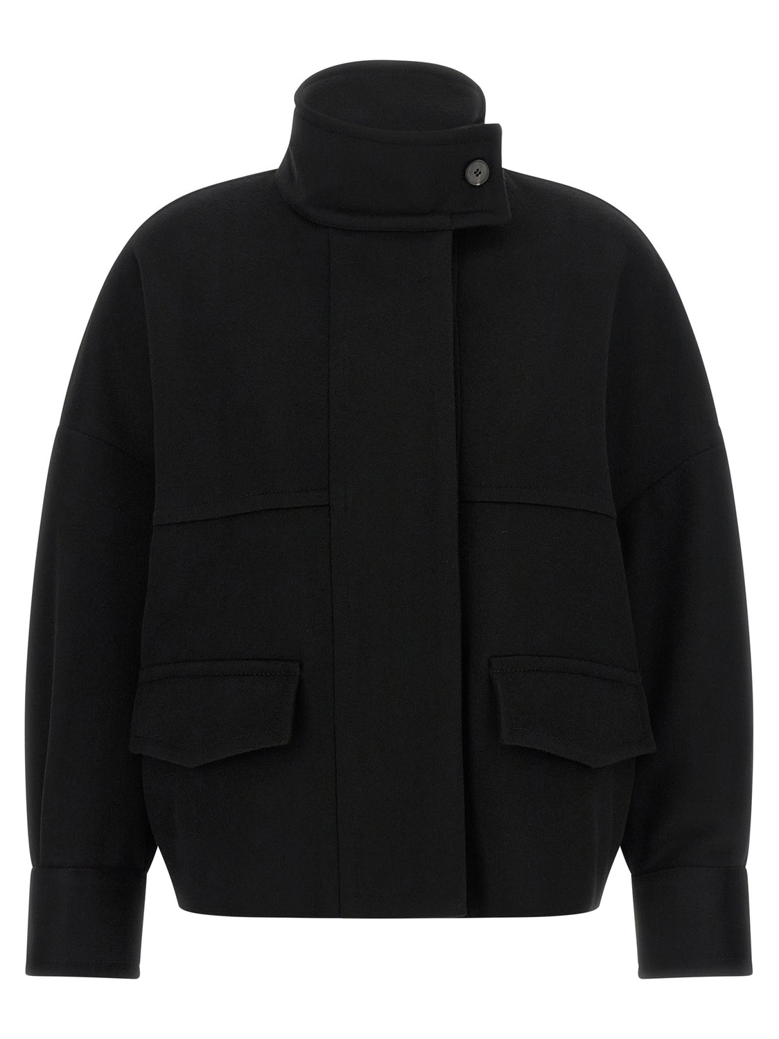 Black Wool Bomber