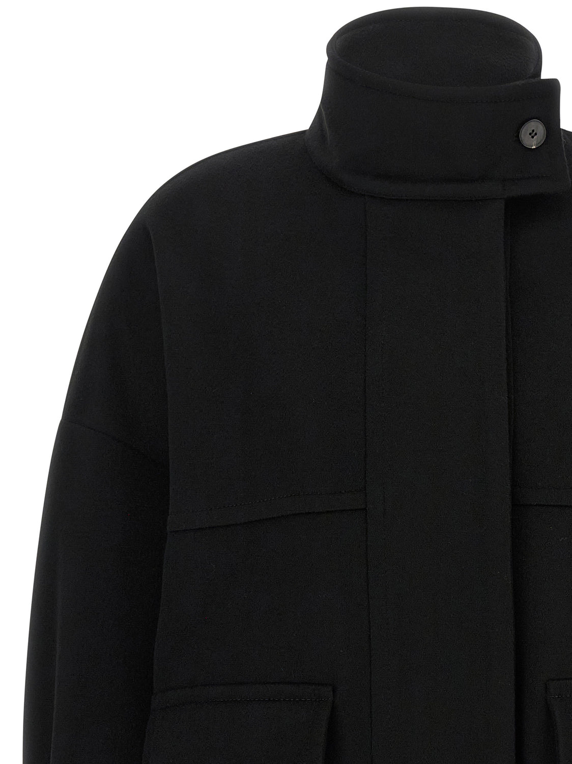 Black Wool Bomber