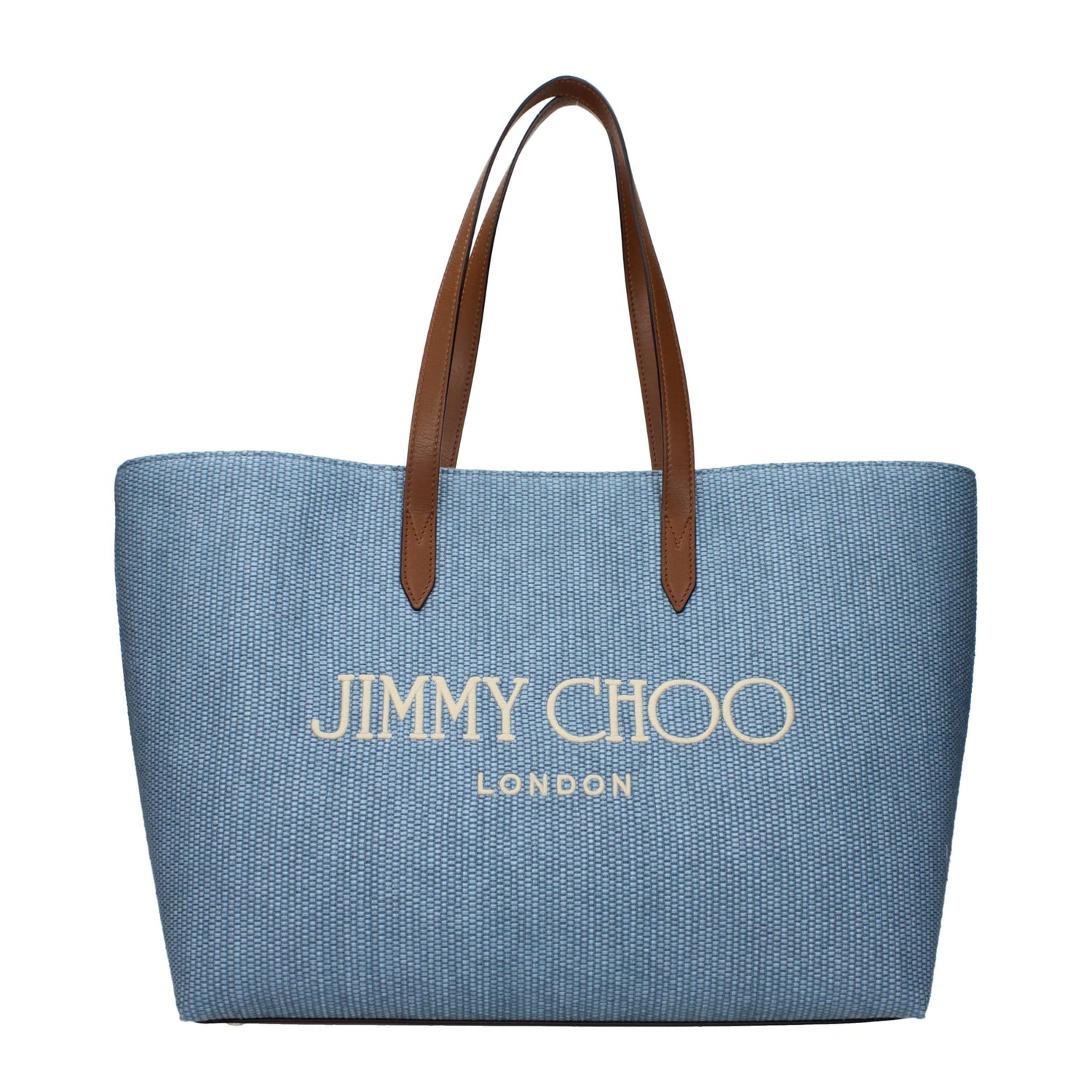 Light Blue Fabric Shoulder Bag