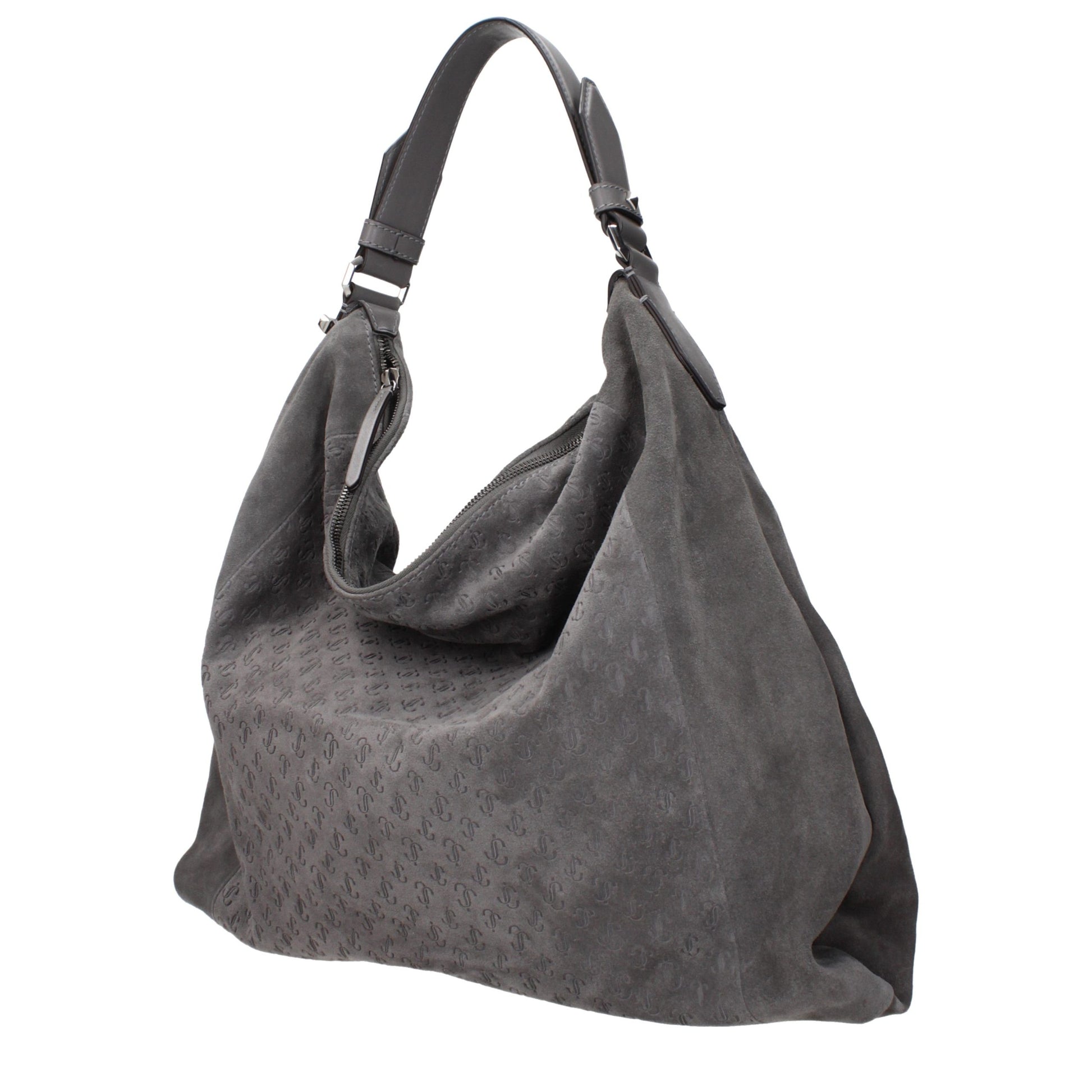Gray Leather Shoulder Bag
