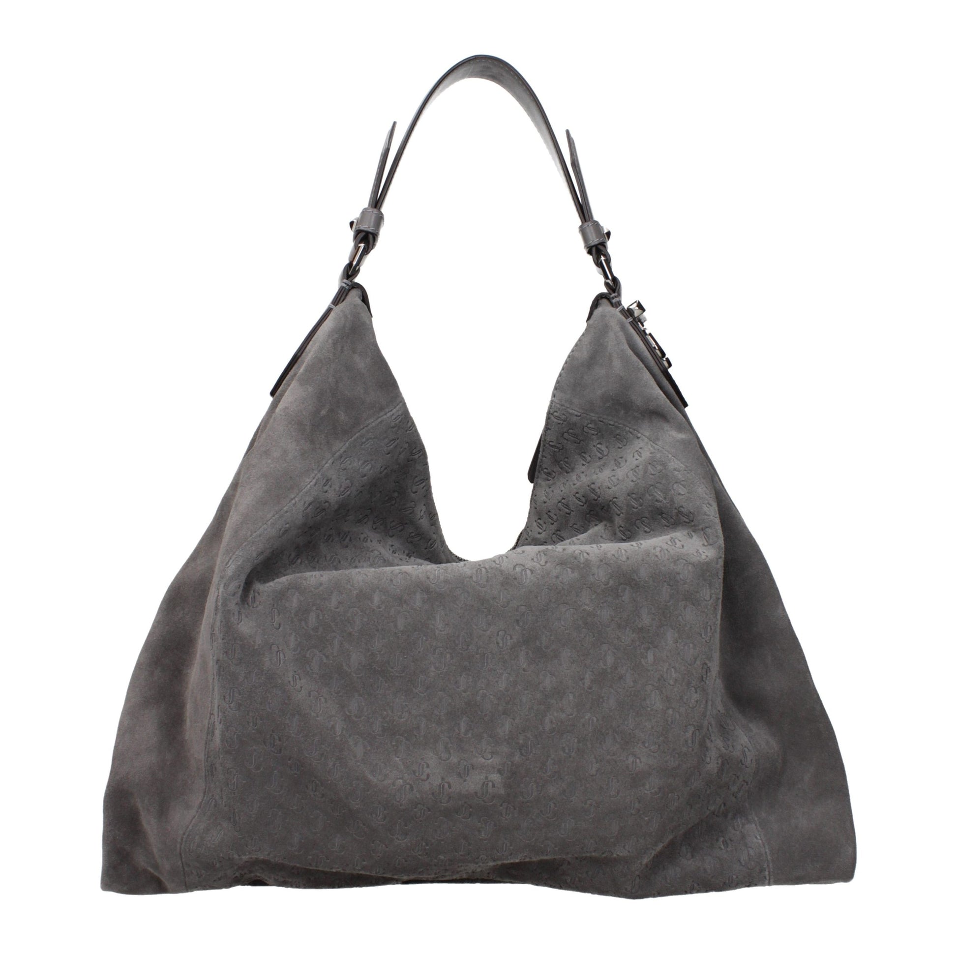 Gray Leather Shoulder Bag