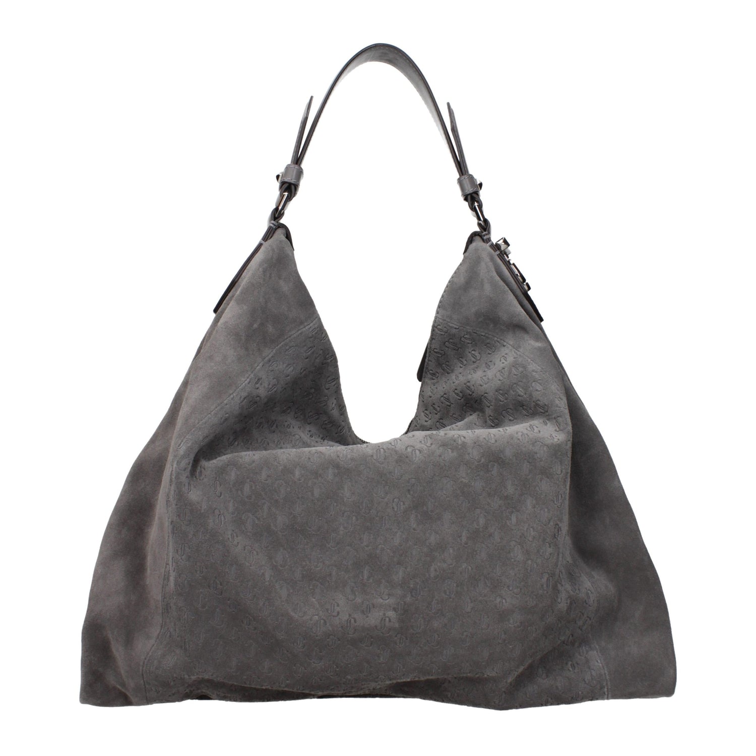 Gray Leather Shoulder Bag