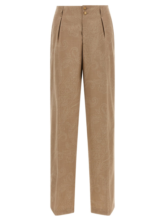 Beige Wool Dress Pants