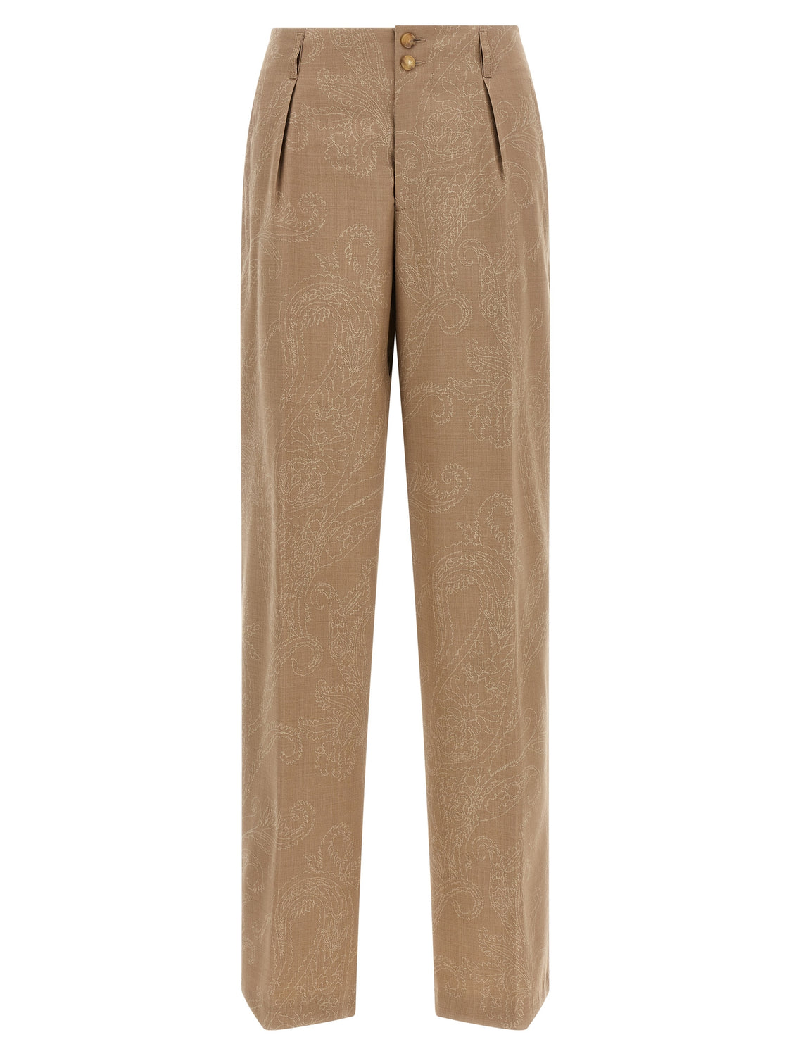 Beige Wool Dress Pants