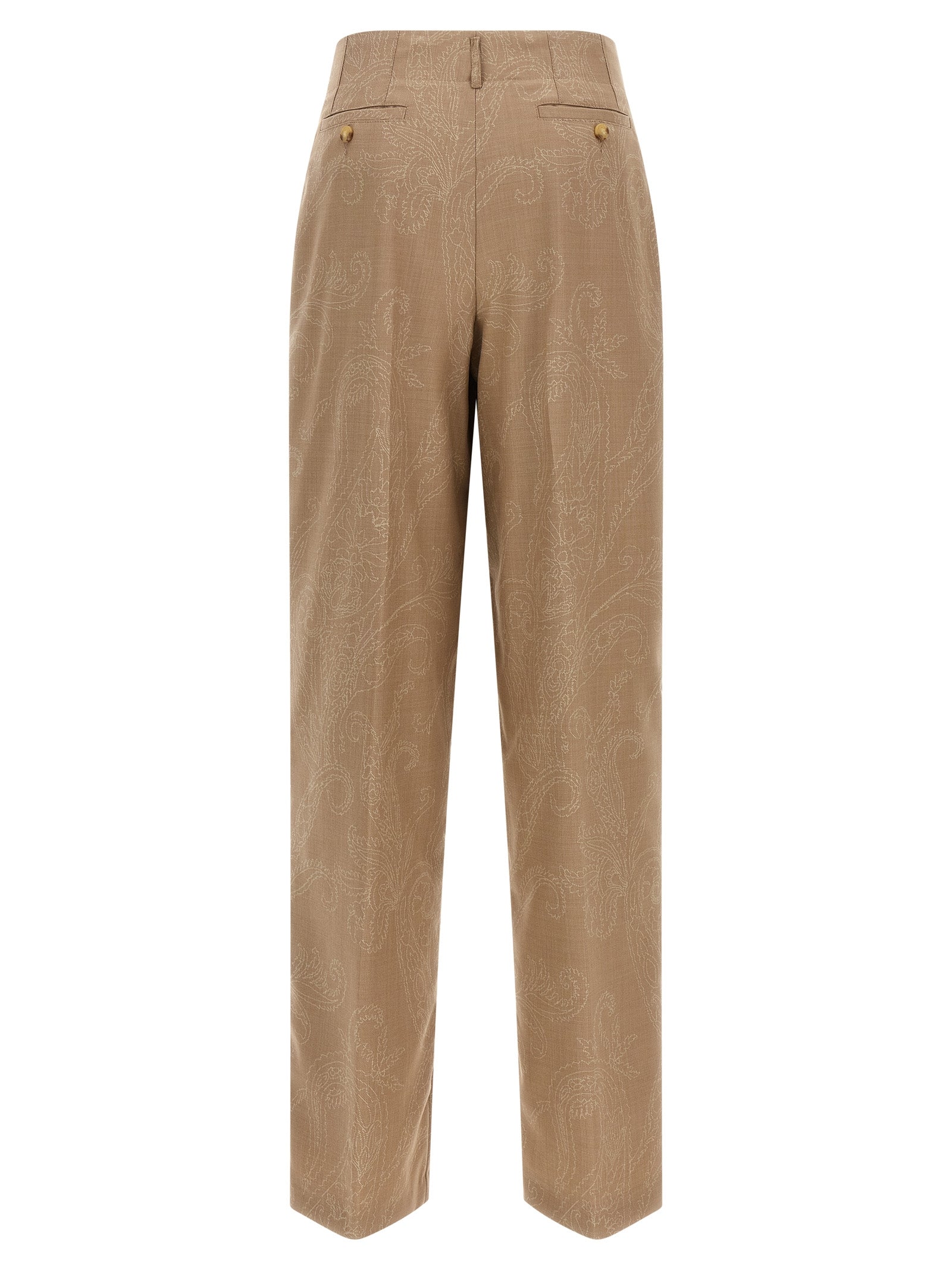 Beige Wool Dress Pants