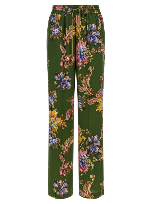 Bicolor Polyester Casual Pants
