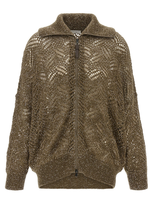 Brown Polyamide Cardigan