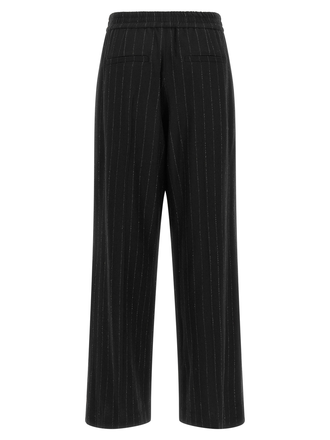 Blue Virgin Wool Casual Pants