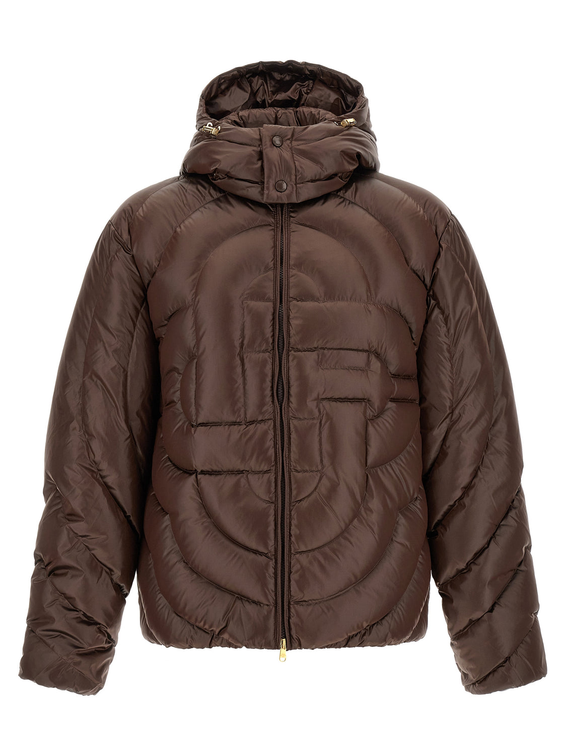 Brown Polyamide Full-Length Jacket
