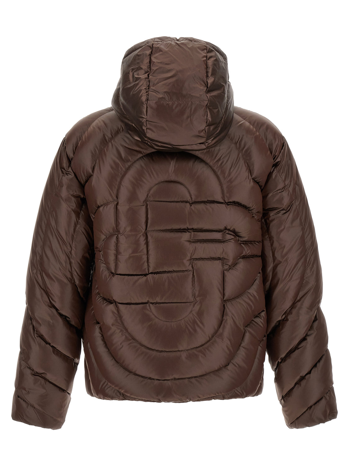 Brown Polyamide Full-Length Jacket
