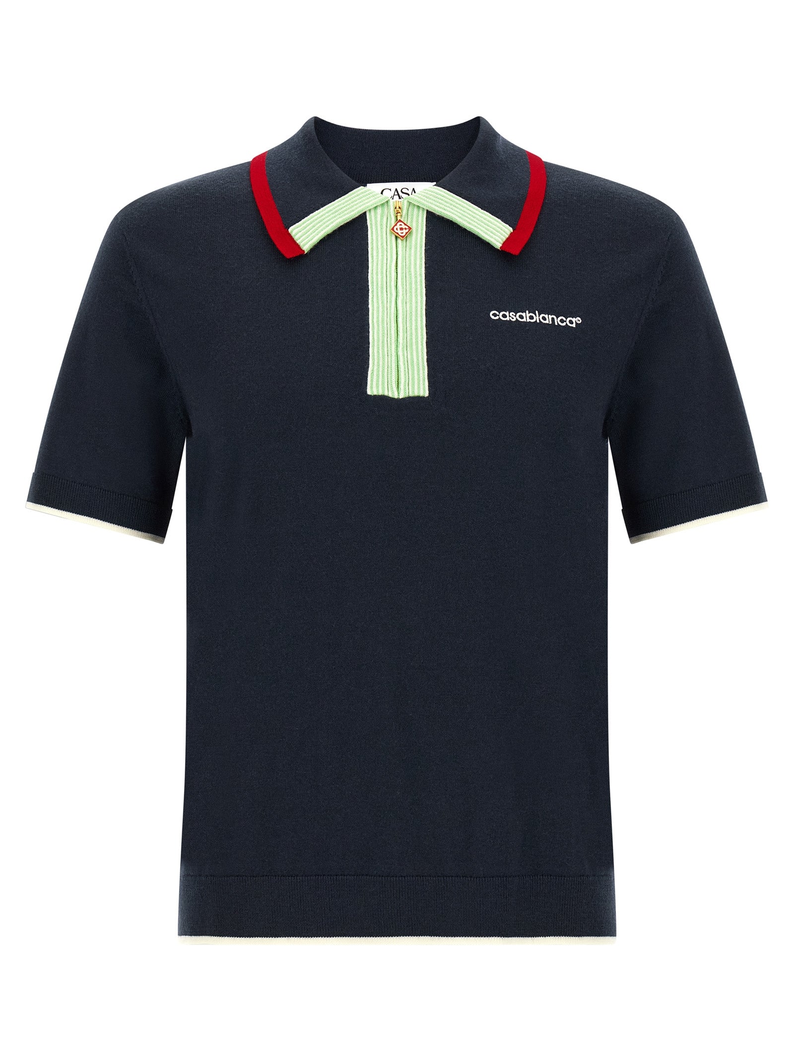 Blue Wool Polo Shirt